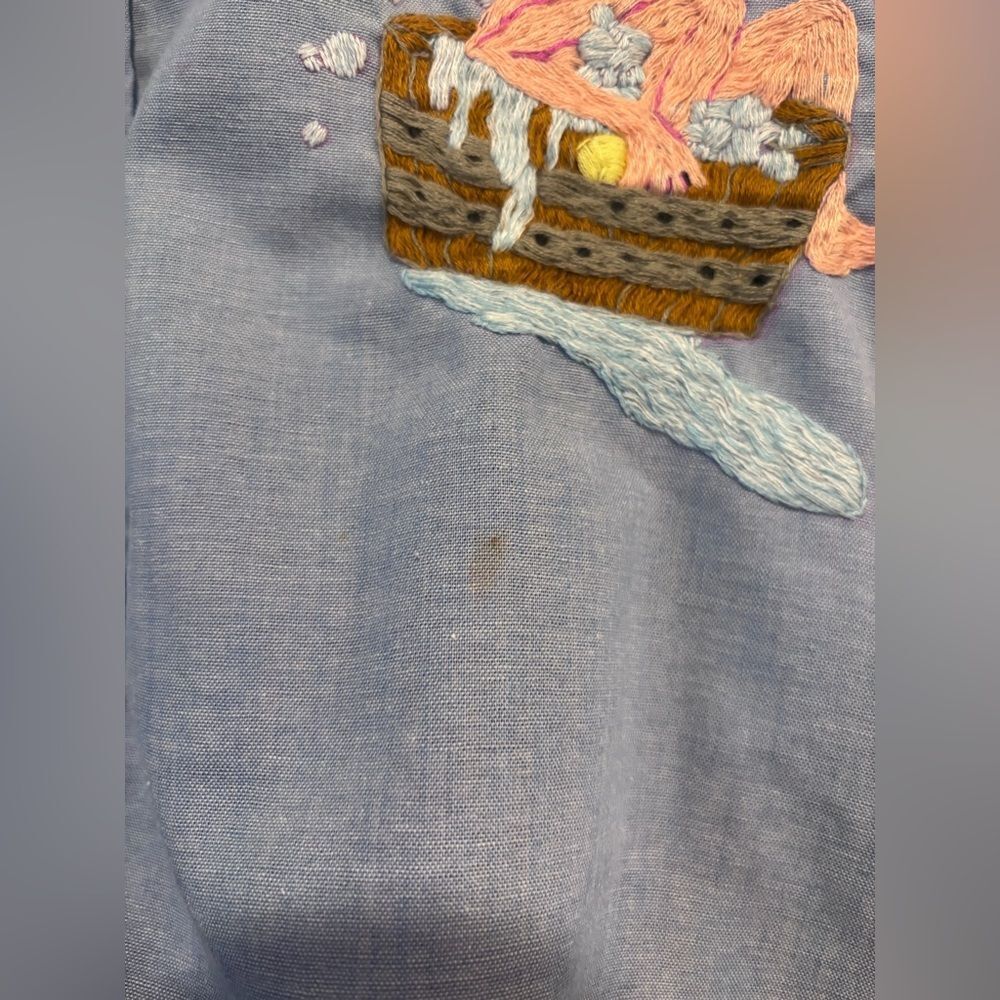 Vintage Fieldmaster Embroidered Chambray Shirt Folk Art Western Novelty - Picture 3 of 10